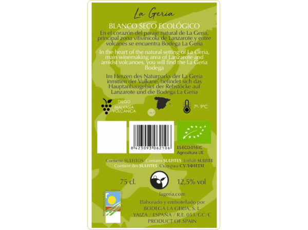 La Geria Blanco Seco Ecológico 75 cl. - Imagen 2