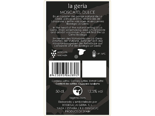 La Geria Moscatel dulce 50cl. - Imagen 2