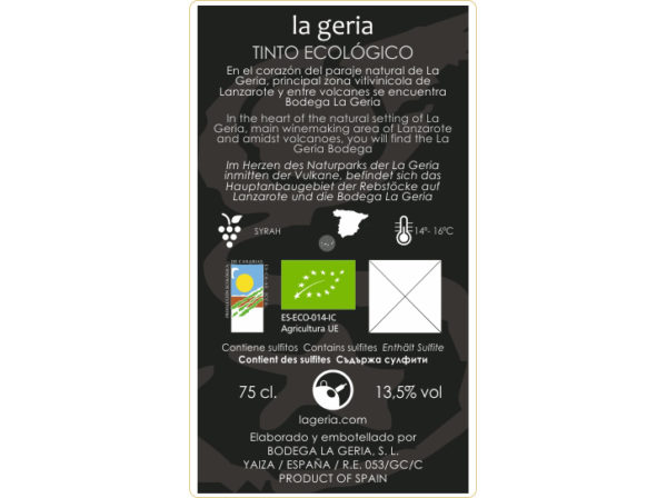 La Geria Tinto Ecológico 75 cl - Imagen 2