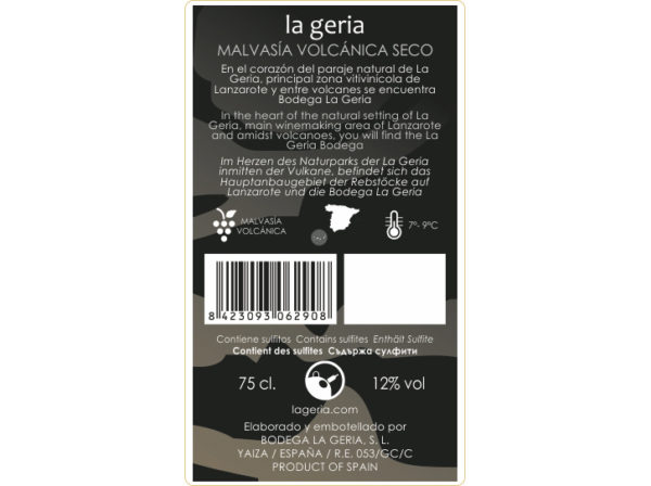 Manto Malvasía Volcánica Seco 75cl. - Imagen 2